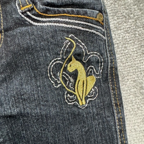 Vintage Y2K Baby Phat Embroidered Cat Toddler Girls Jeans Size 2T - Picture 5 of 6